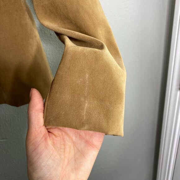 Lisa Jo Women's 14 Tan Black Floral Embroidered Faux Suede Lightweight Blazer - Picture 7 of 14